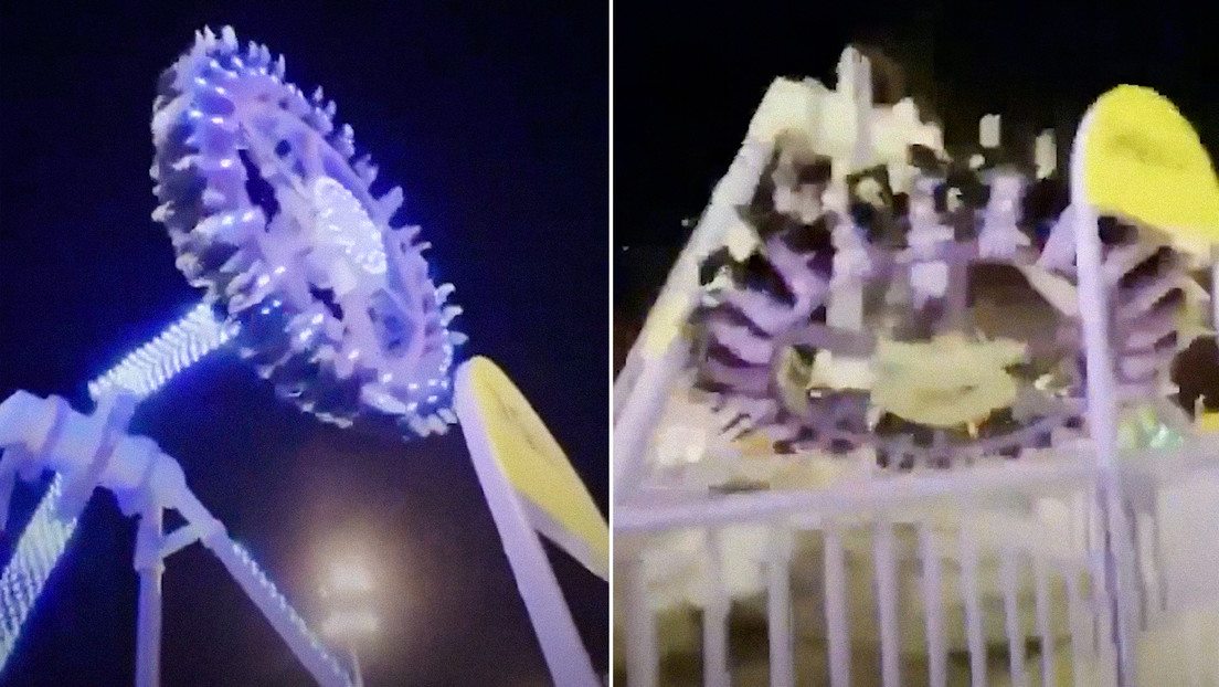 Se parte en dos un juego mecánico en un parque de Arabia Saudita (VIDEO)