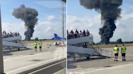 VIDEO: Una avioneta se estrella en un aeropuerto de Londres