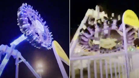 Se parte en dos un juego mecánico en un parque de Arabia Saudita (VIDEO)