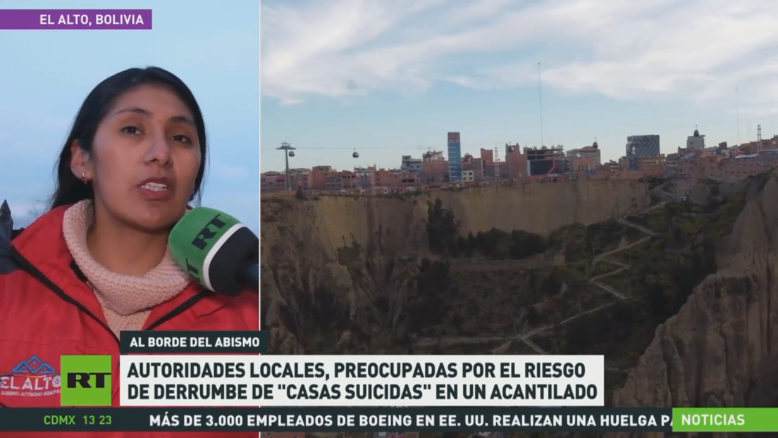 Autoridades bolivianas preocupadas por el riesgo de derrumbe de las "casas suicidas" en un acantilado