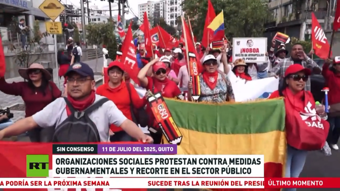 Organizaciones sociales de Ecuador protestan contra medidas gubernamentales y recorte en el sector público