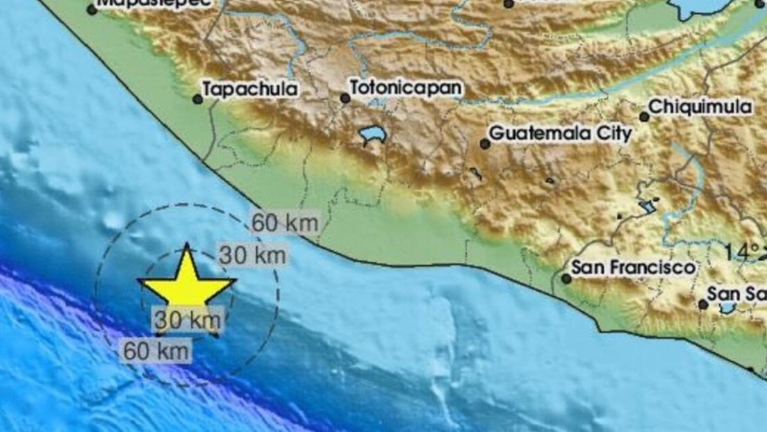 Un sismo de magnitud 5,9 se produce frente a las costas de Guatemala