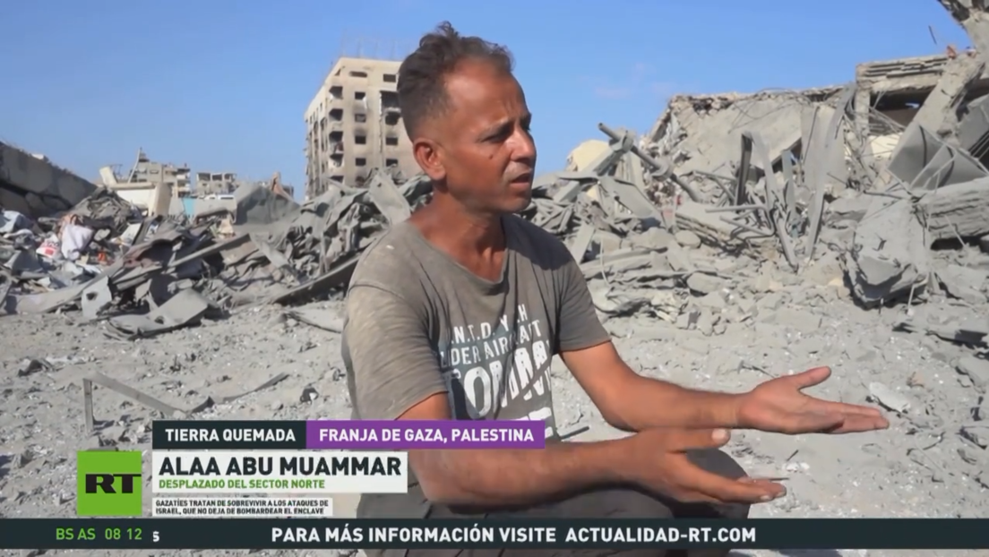 Gazatíes tratan de sobrevivir a los ataques de Israel, que no deja de bombardear el enclave