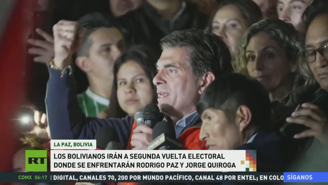 Los bolivianos irán a segunda vuelta electoral donde se enfrentarán Rodrigo Paz y Jorge Quiroga