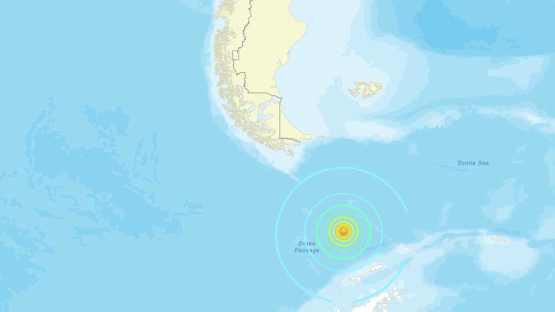 Sismo de 7,5 grados en el mar entre América del Sur y la Antártida