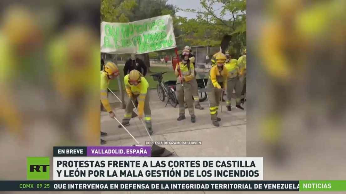 Protestas en comunidad autónoma de Castilla y León por mala gestión de incendios forestales