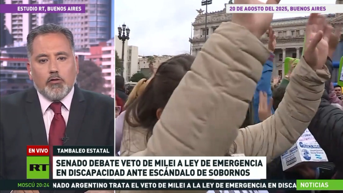 Senado argentino debate el veto de Milei a la ley de emergencia en discapacidad ante escándalo de sobornos