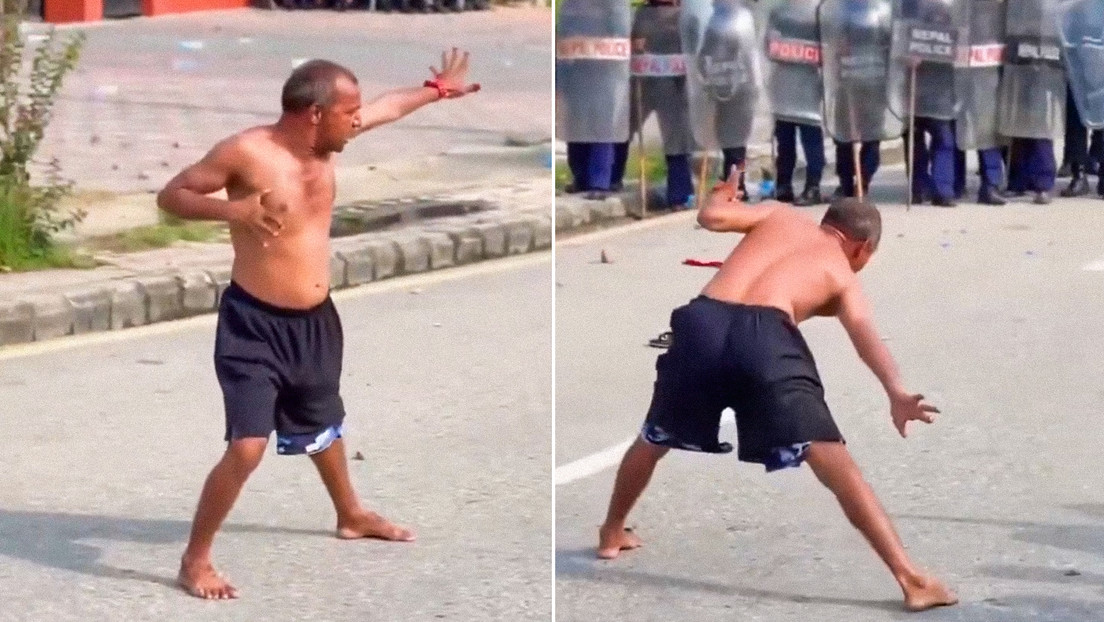 VIDEO: 'Show de shaolín' en medio de las violentas protestas en Nepal