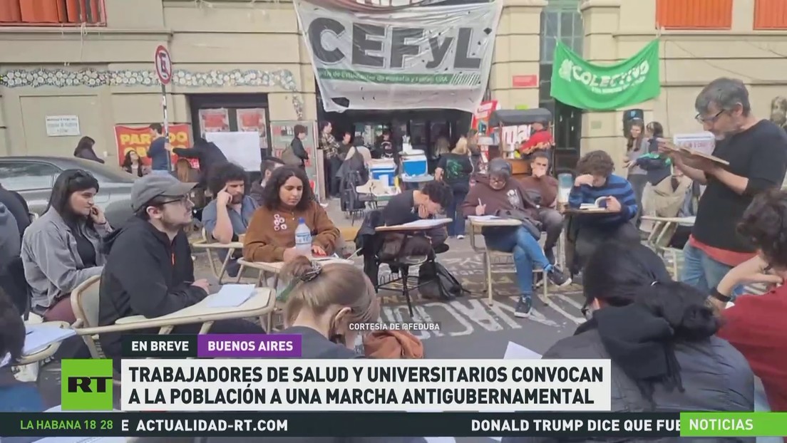 Trabajadores de la salud y universitarios convocan a una marcha antigubernamental en Argentina