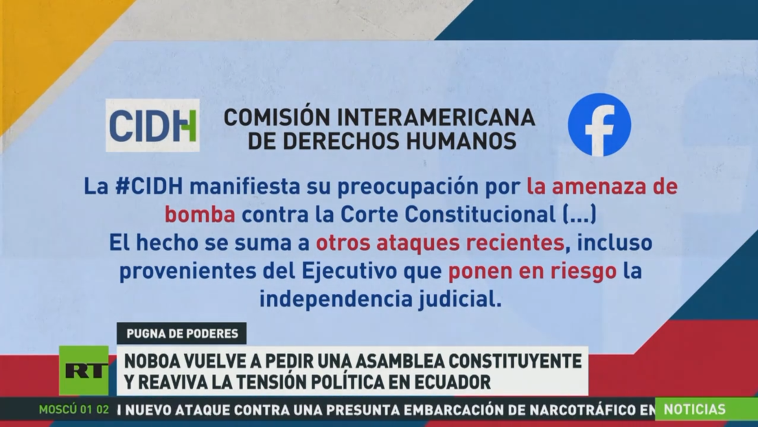 Noboa vuelve a pedir una asamblea constituyente y reaviva la tensión política en Ecuador