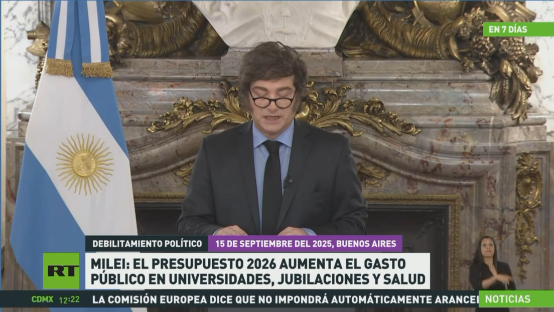 Milei: El presupuesto 2026 aumenta el gasto público en universidades, jubilaciones y salud