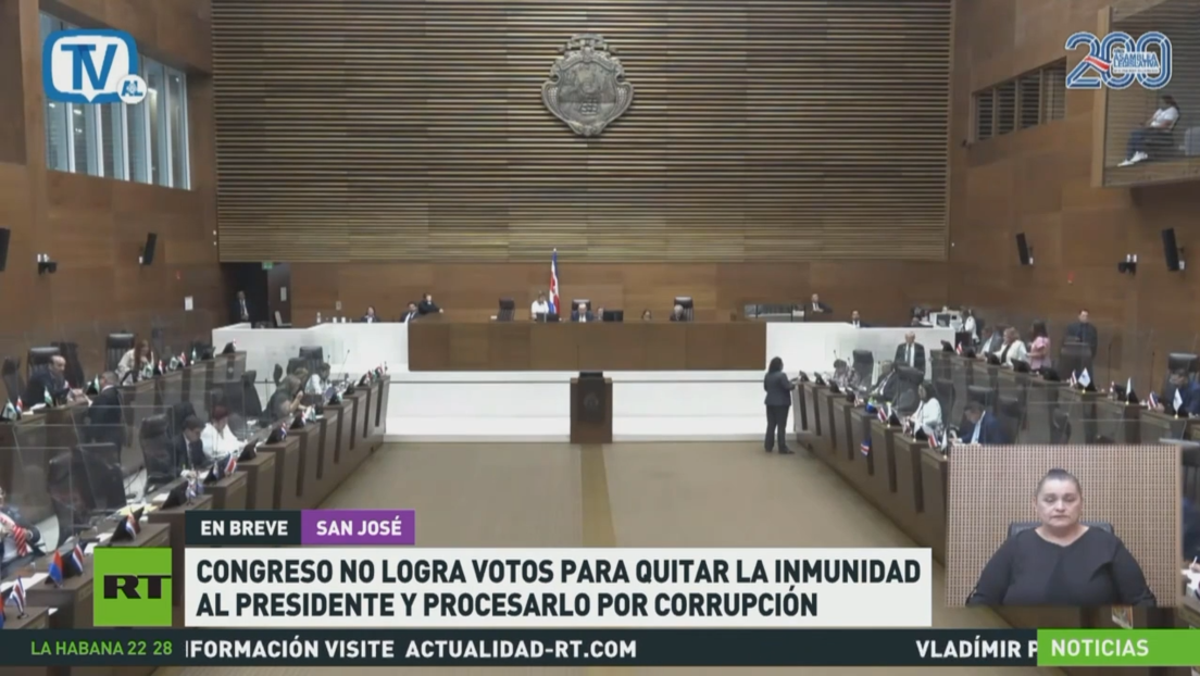 Congreso de Costa Rica no logra votos para quitar la inmunidad al presidente y procesarlo por corrupción