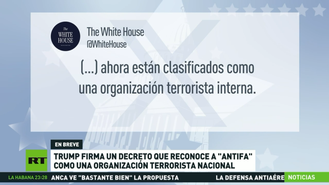 Trump designa a 'Antifa' como "organización terrorista nacional"