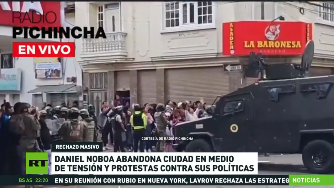 Daniel Noboa abandona una ciudad ecuatoriana en medio de tensión y protestas contra sus políticas