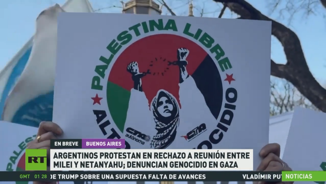 Argentinos muestran su rechazo por la reunión entre Milei y Netanyahu