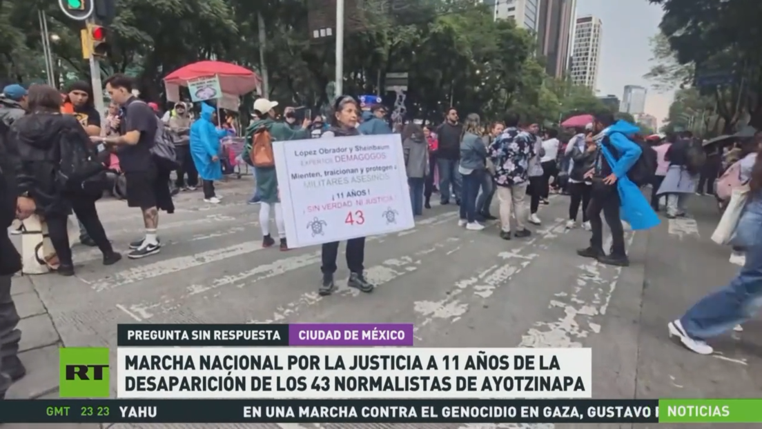 Marcha nacional por la Justicia a 11 años de la desaparición de los 43 normalistas de Ayotzinapa