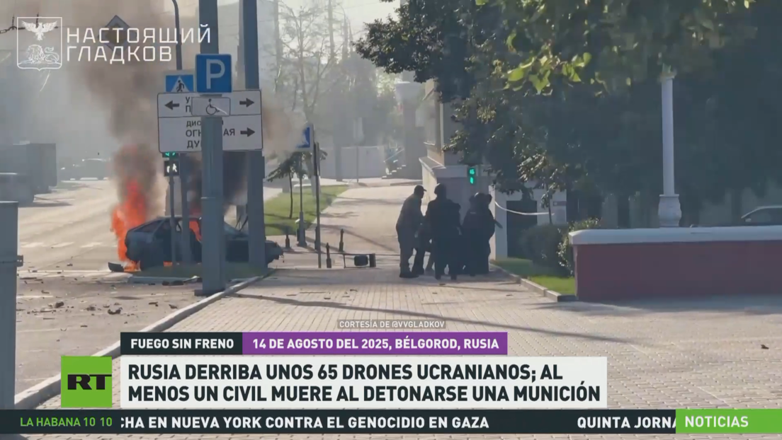 Rusia derriba 65 drones ucranianos, al menos un civil muere al detonarse la munición