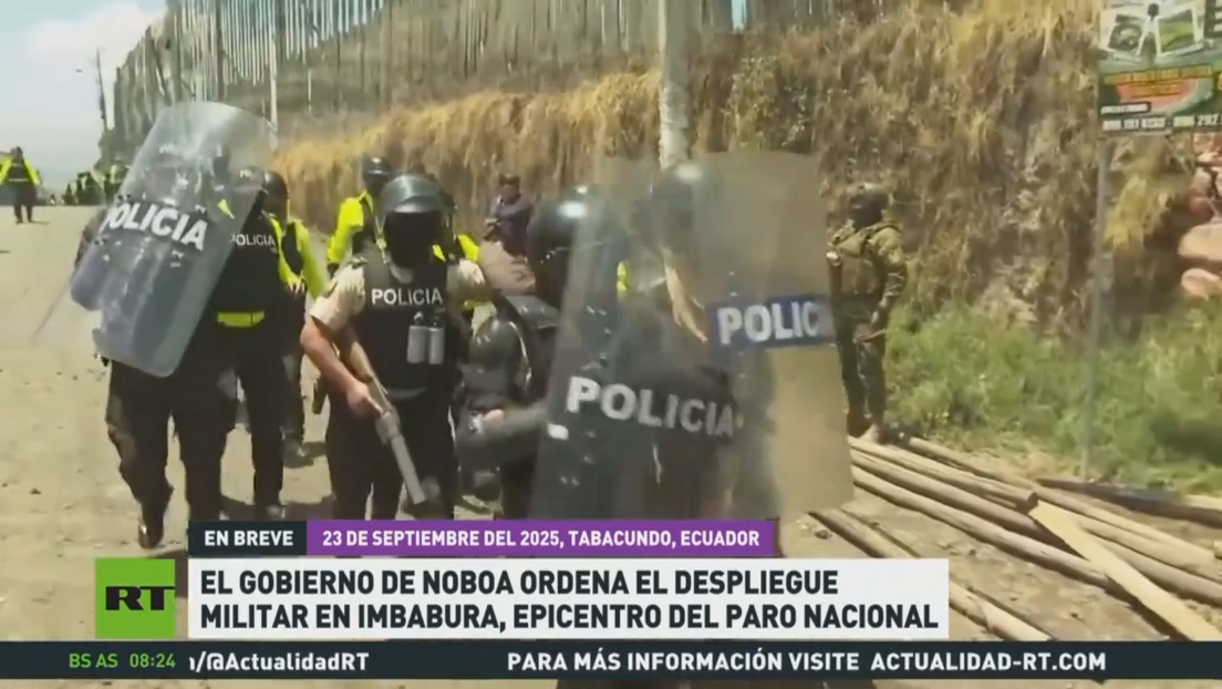 Gobierno de Noboa ordena despliegue militar en Imbabura, epicentro del paro nacional