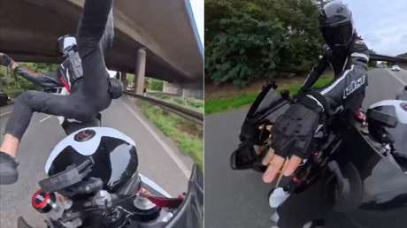 VIDEO: La increíble 'carambola' de tres motocicletas en una carretera alemana