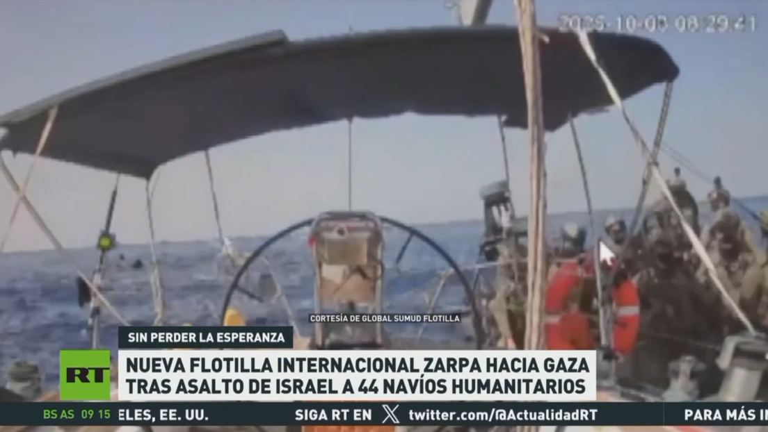 Nueva flotilla internacional zarpa hacia Gaza tras el asalto israelí a 44 navíos humanitarios