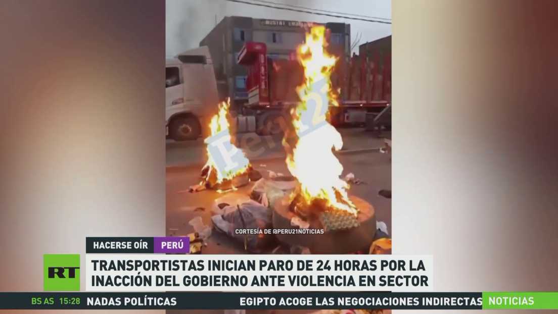 Transportistas inician paro de 24 horas por la inacción del Gobierno peruano ante la violencia