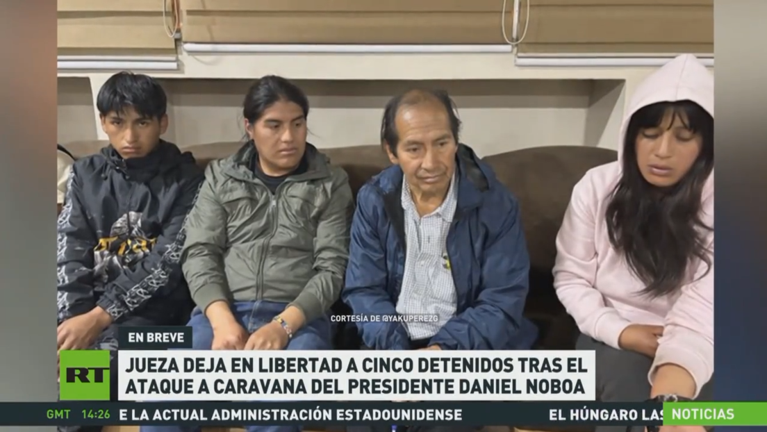 Jueza deja en libertad a cinco detenidos por ataque a caravana del presidente Daniel Noboa