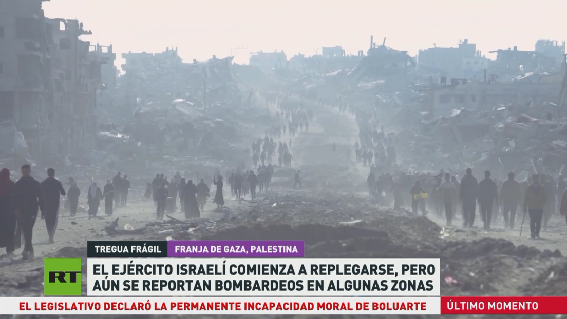 El Ejército israelí comienza a replegarse, pero aún se reportan bombardeos en algunas zonas