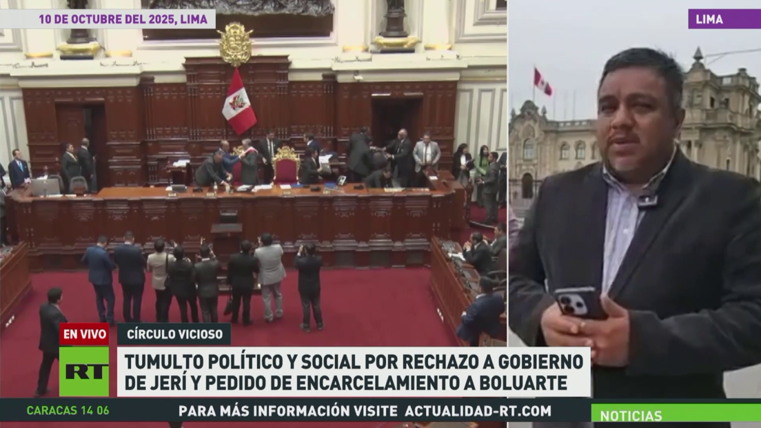 Tumulto político y social en Perú por rechazo al Gobierno de Jerí y pedido de cárcel para Boluarte
