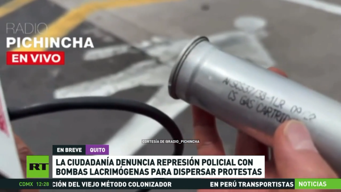 Denuncian en Ecuador represión policial con bombas lacrimógenas para dispersar protestas
