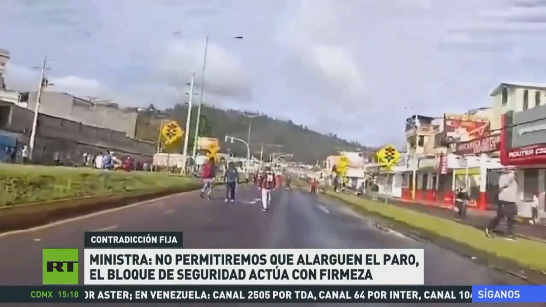 Ministra de Ecuador: No permitiremos que alarguen el paro, el bloque de seguridad actúa con firmeza