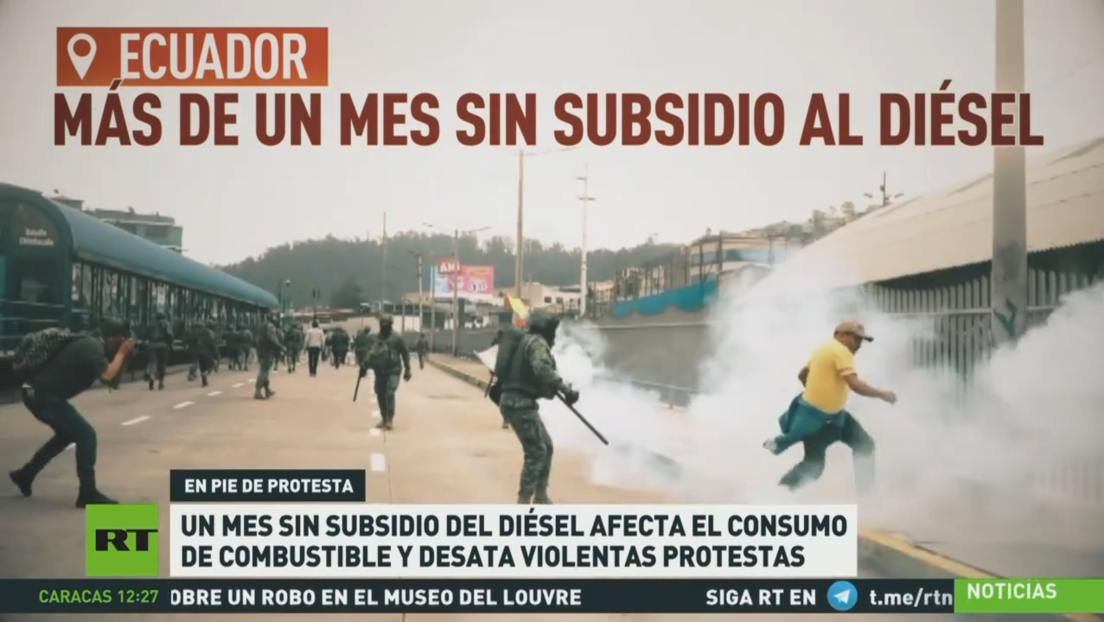 Un mes sin subsidio de diésel afecta el consumo de combustible en Ecuador y desata violentas protestas