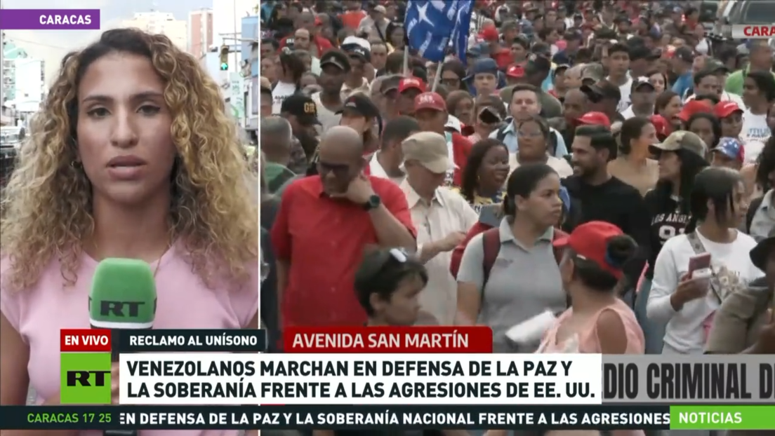 Venezolanos marchan en defensa de la paz y la soberanía frente a las agresiones de EE.UU.