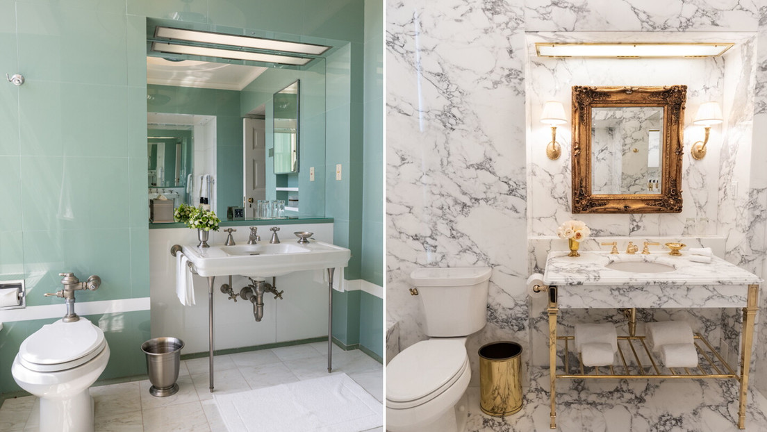 Trump presume de renovar el baño Lincoln de la Casa Blanca y así se ve ahora (FOTOS)