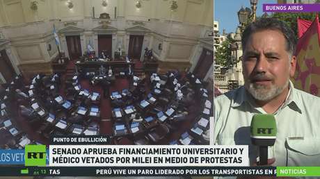 Senado argentino aprueba en medio de protestas el financiamiento universitario y médico vetados por Milei