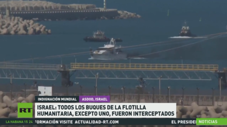 Israel: Todos los buques de la flotilla humanitaria, excepto uno, fueron interceptados 