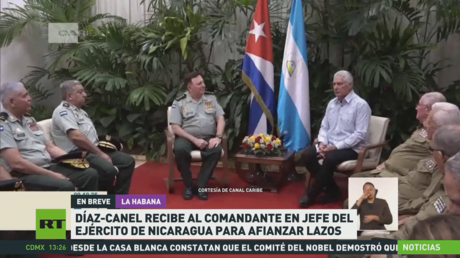Díaz-Canel recibe al comandante en jefe del Ejército de Nicaragua para afianzar lazos