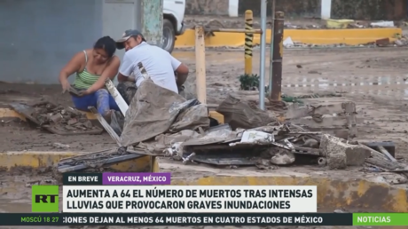 Aumentan los fallecidos a causa de las fuertes lluvias e inundaciones en México