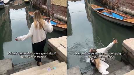 VIDEO: Turista cae a un canal de Venecia al seguir las indicaciones de Google Maps