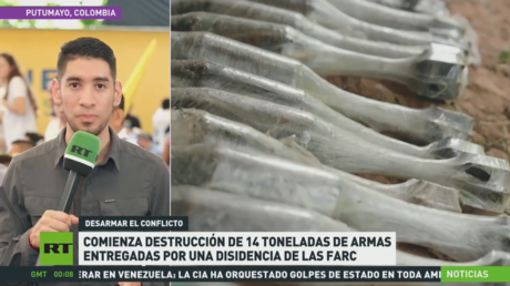Colombia comienza destrucción de 14 toneladas de armas entregadas por una disidencia de las FARC