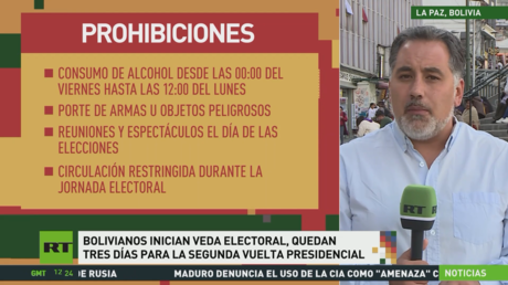 Bolivianos inician veda electoral a tres días de la segunda vuelta de las presidenciales