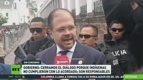 Gobierno de Ecuador dice que cerró el diálogo porque indígenas no cumplieron lo acordado