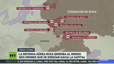 Defensa aérea rusa derriba al menos seis drones que se dirigían hacia la capital