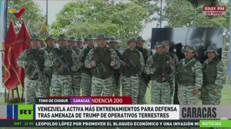 Venezuela activa más entrenamientos para defensa tras amenaza de Trump de operativos terrestres