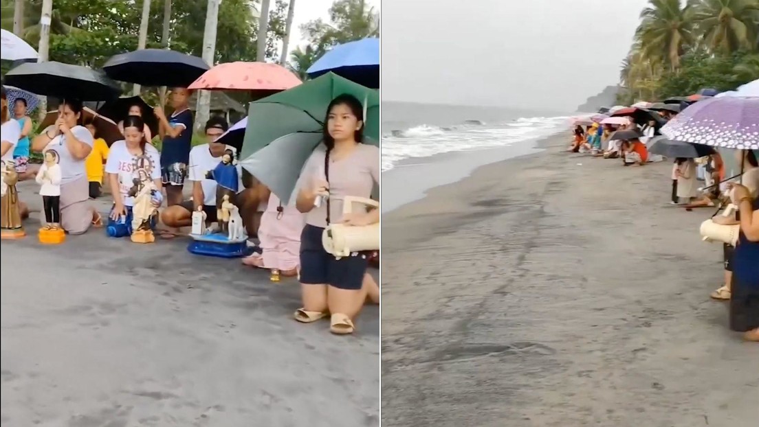 VIDEO: Filipinos se arrodillan a rezar ante un tifón devastador