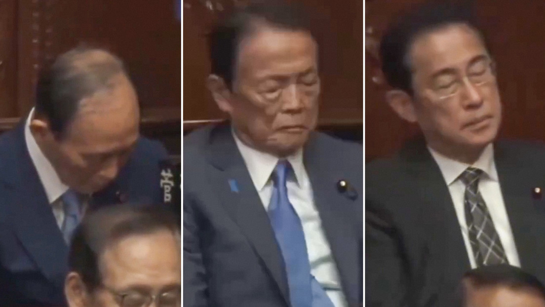 Captan a funcionarios durmiendo en pleno discurso de la primera ministra de Japón (VIDEO)