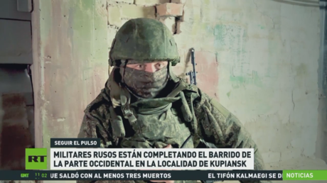 Militares rusos están completando el barrido de la parte occidental de Kupiansk