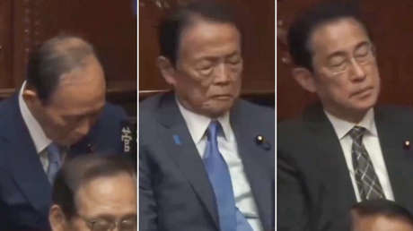 Captan a funcionarios durmiendo en pleno discurso de la primera ministra de Japón (VIDEO)