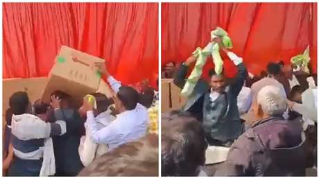 VIDEO: Una boda masiva acaba en caos por papas fritas y aperitivos gratis