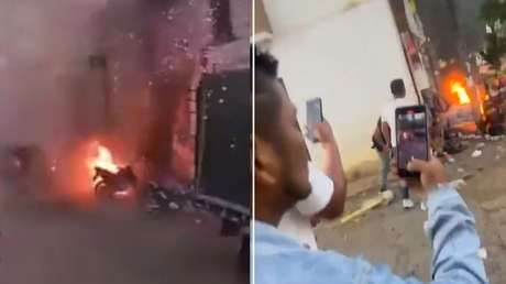 Momento de la explosión de una motobomba que dejó 13 heridos en Colombia (VIDEOS)