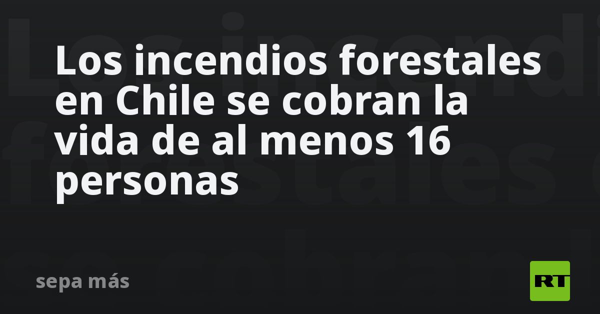 Los incendios forestales en Chile se cobran la vida de al menos 16 ...